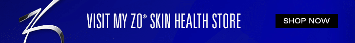 Blåvit bannerannonsering Hudvårdsprodukter på N.VY med en uppmaningsknapp märkt "handla nu".